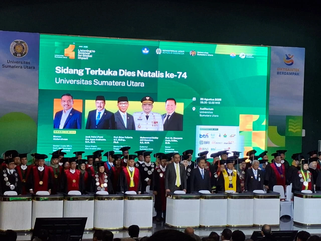 Peringatan Dies Natalis Ke-74 USU Berlangsung Semarak, Diwarnai Orasi Ilmiah Hingga Penampilan ANJI